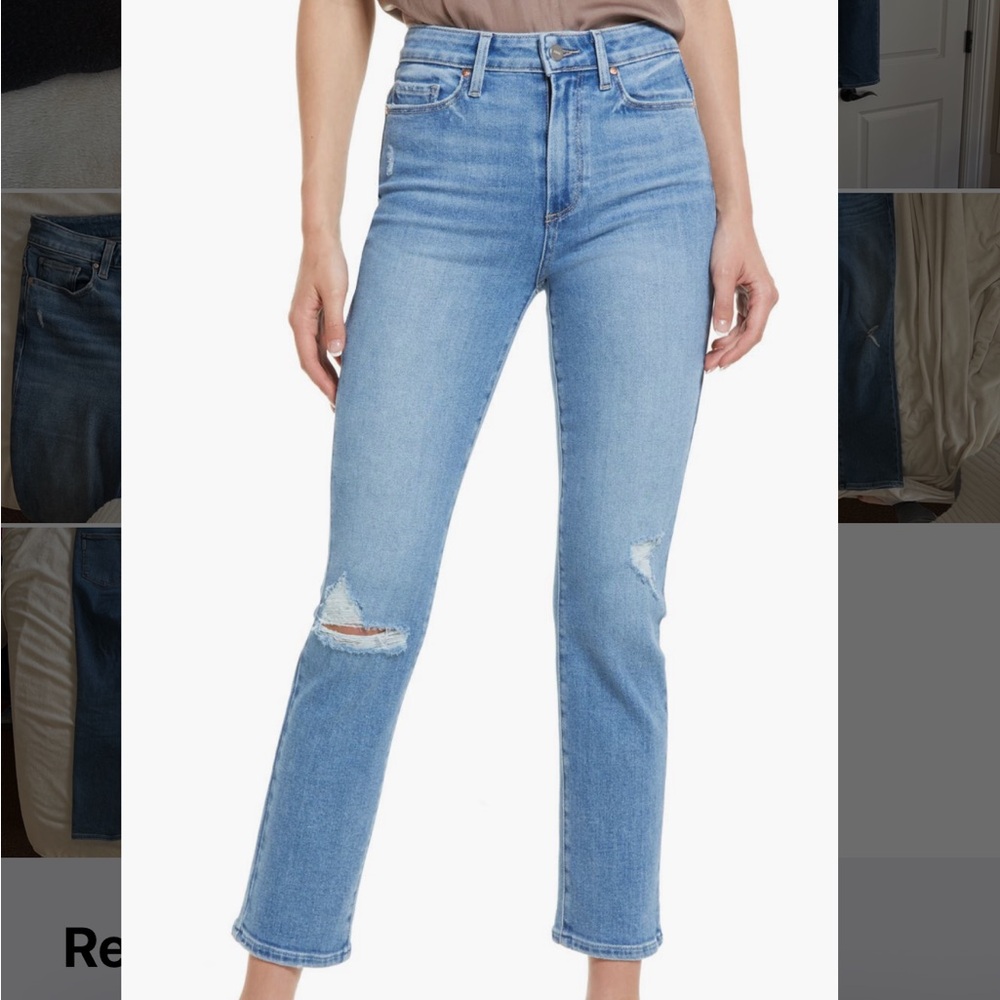 PAIGE Cindy Ripped Straight Leg Jeans